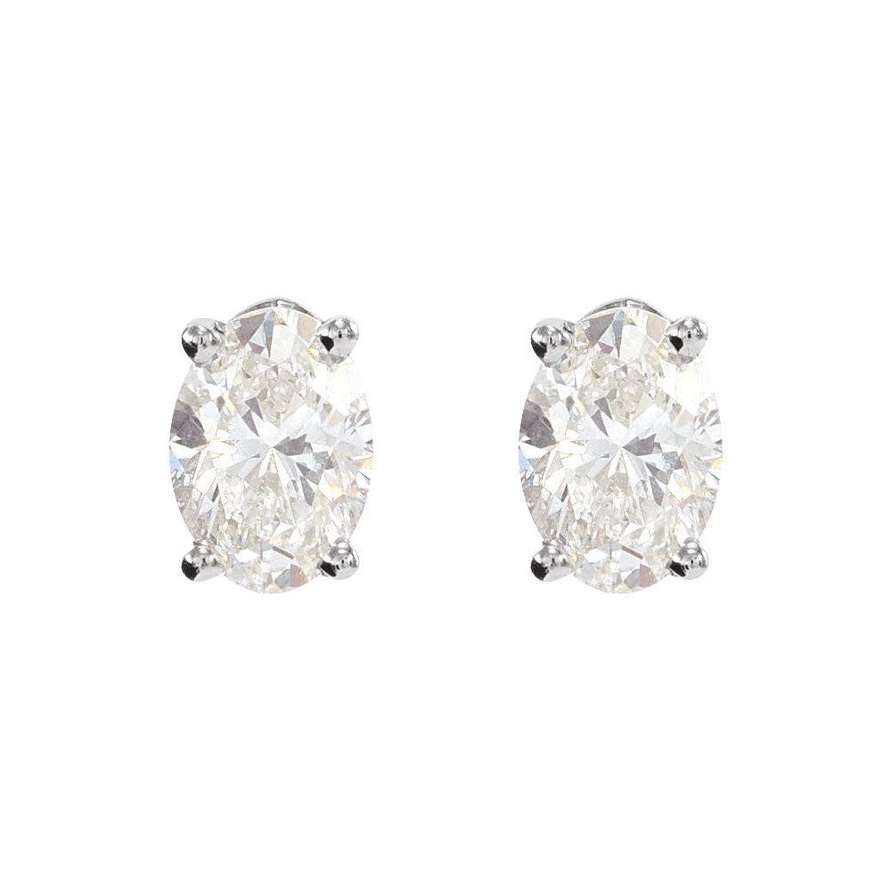 Peony Diamond Oval Studs