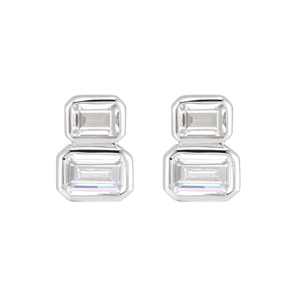 Elowen 2 Stone Emerald Studs