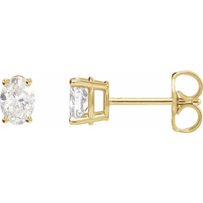 Peony Diamond Oval Studs