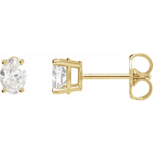 Peony Diamond Oval Studs