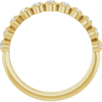 Sunflower Bezel 1/2 Eternity Band