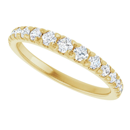 Camellia Tapered 1/2 Eternity Band