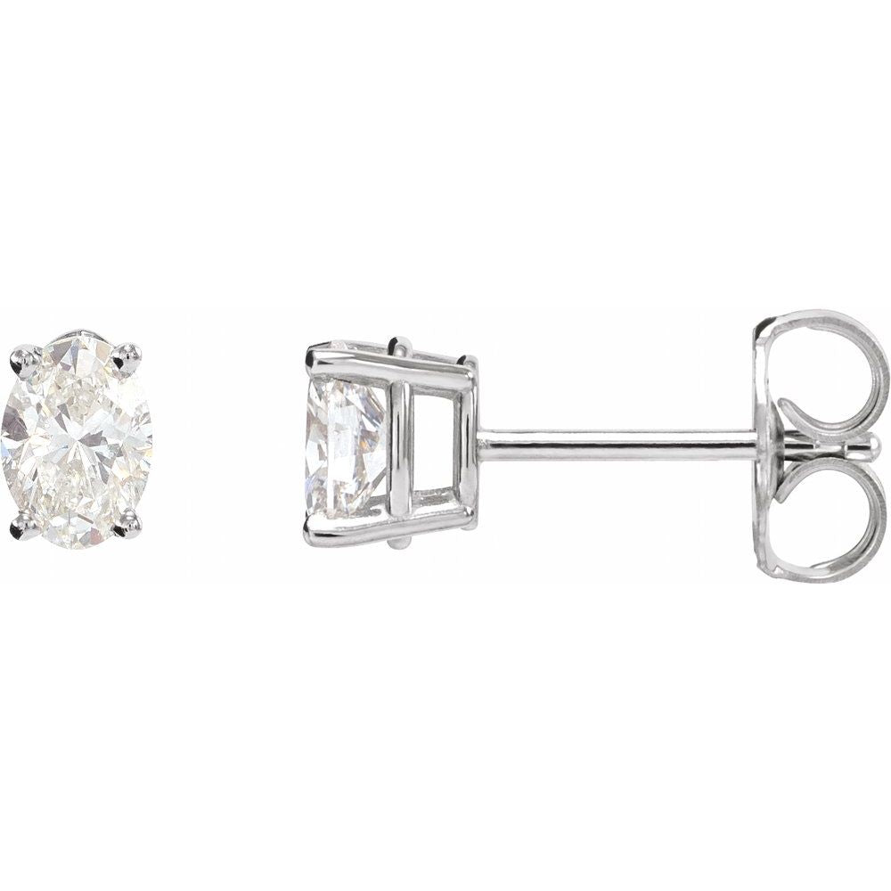 Peony Diamond Oval Studs