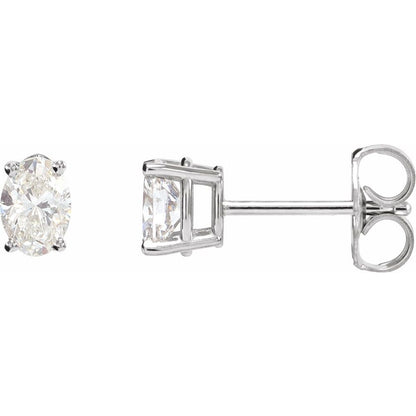 Peony Diamond Oval Studs