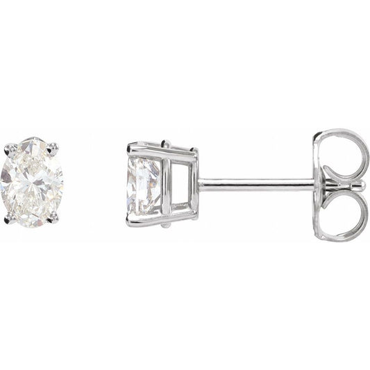 Peony Diamond Oval Studs