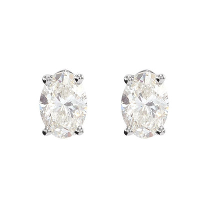 Peony Diamond Oval Studs