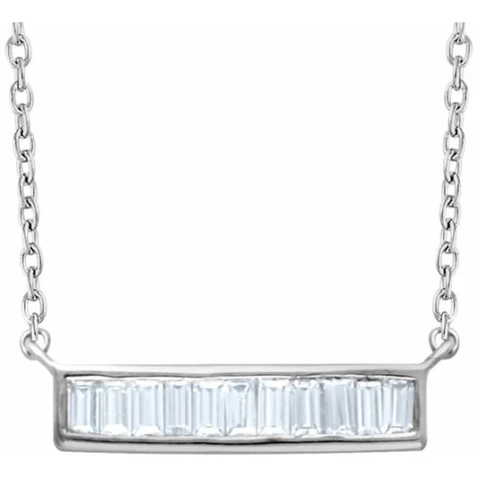 Bellflower Baguette Bar Necklace