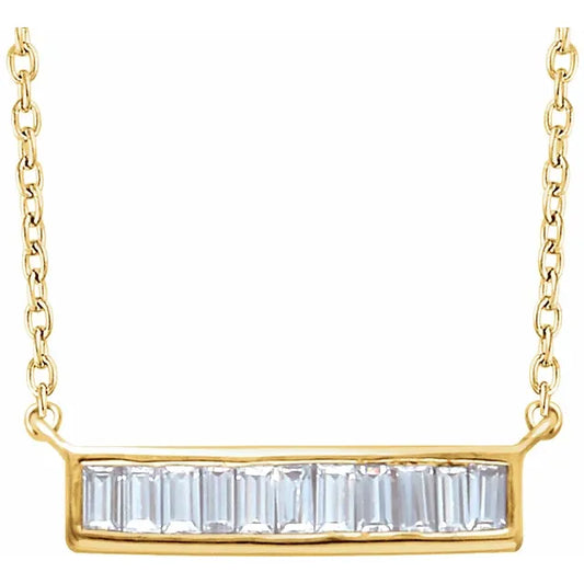 Bellflower Baguette Bar Necklace