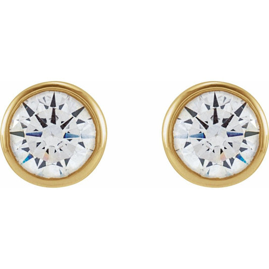 Saffron Bezel Set Studs
