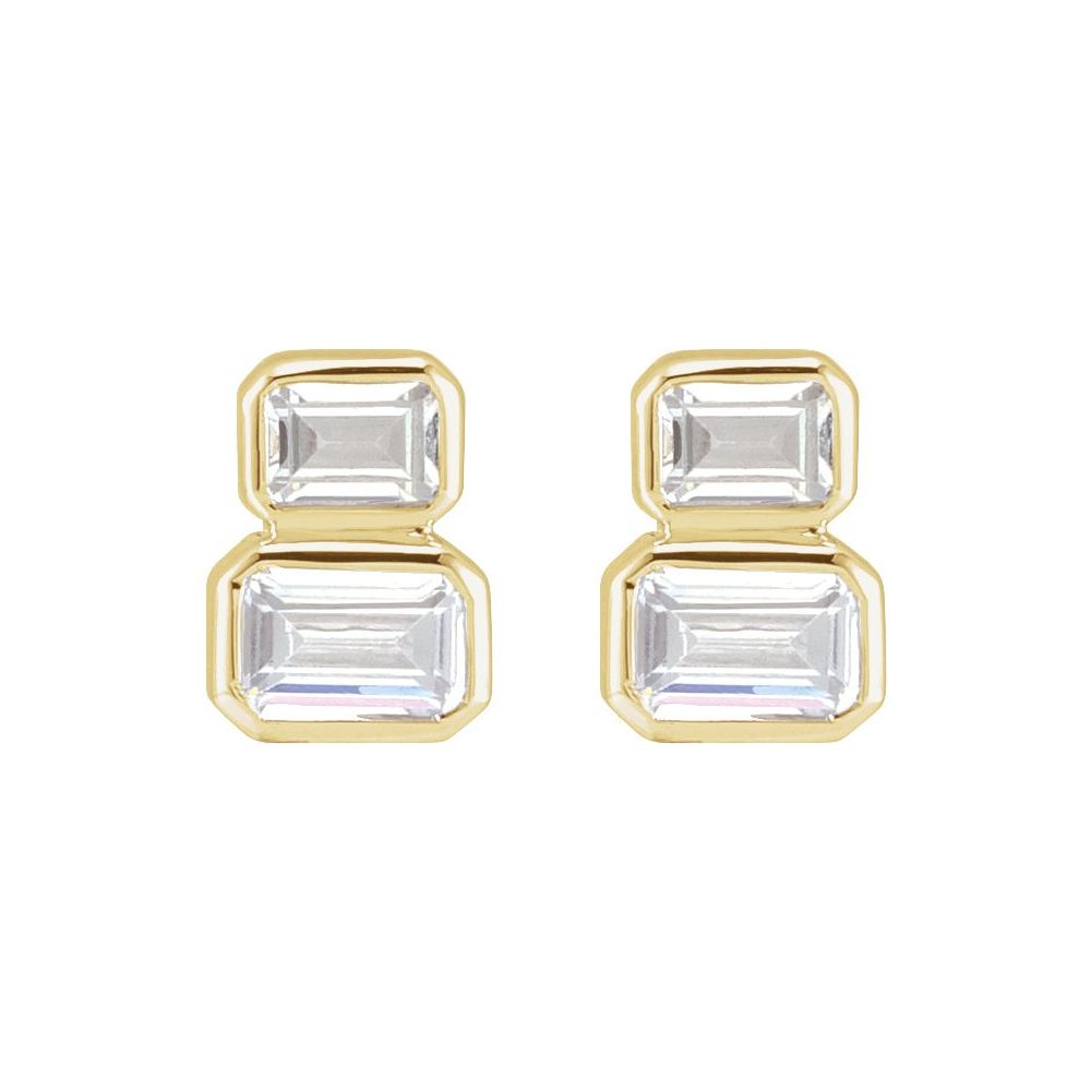 Elowen 2 Stone Emerald Studs