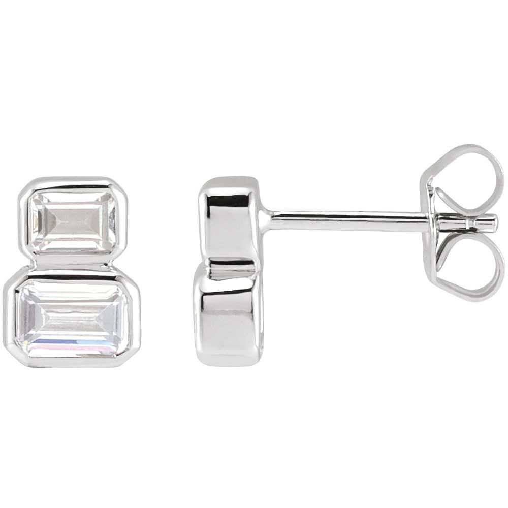 Elowen 2 Stone Emerald Studs