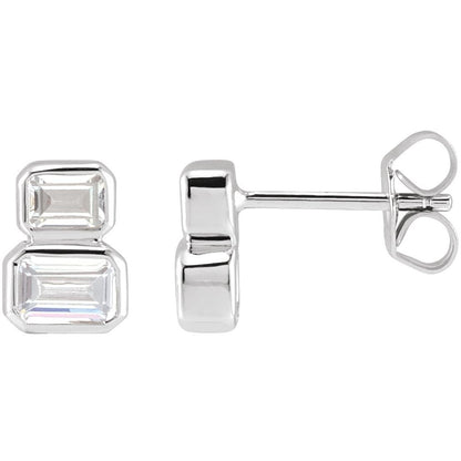 Elowen 2 Stone Emerald Studs