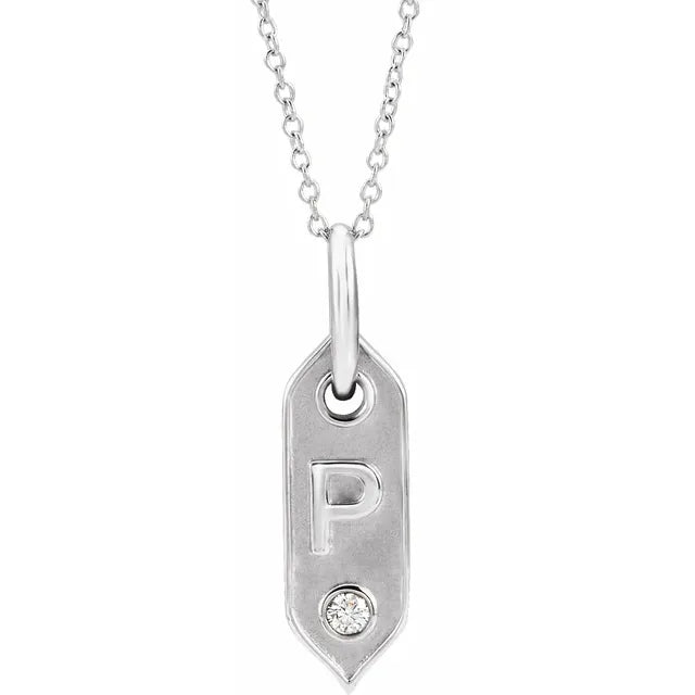 Seedling Initial Diamond Necklace