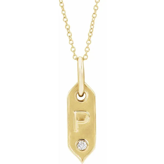 Seedling Initial Diamond Necklace