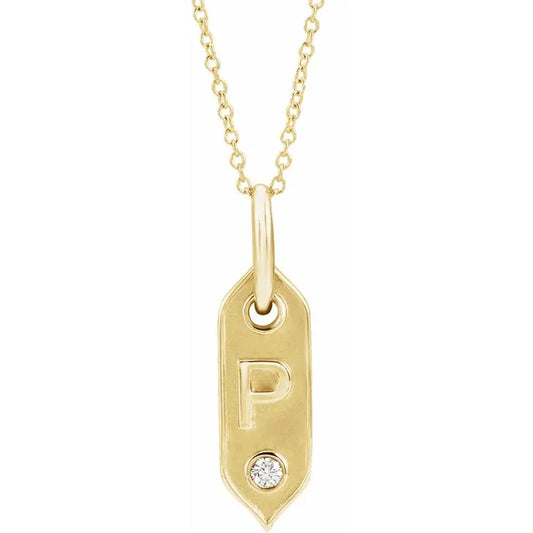 Seedling Initial Diamond Necklace